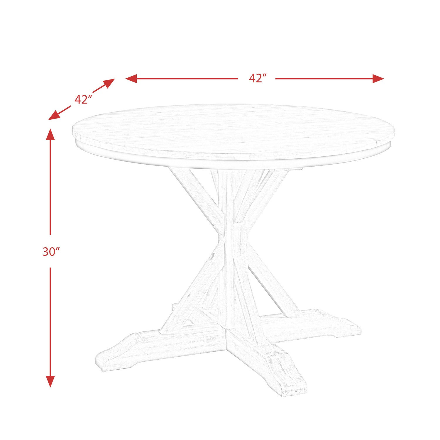 (D680-30) Callista- Round Dining Table- Beach/Natural