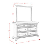 Calloway 7-Drawer Dresser w/ Mirror Set in Antique White
