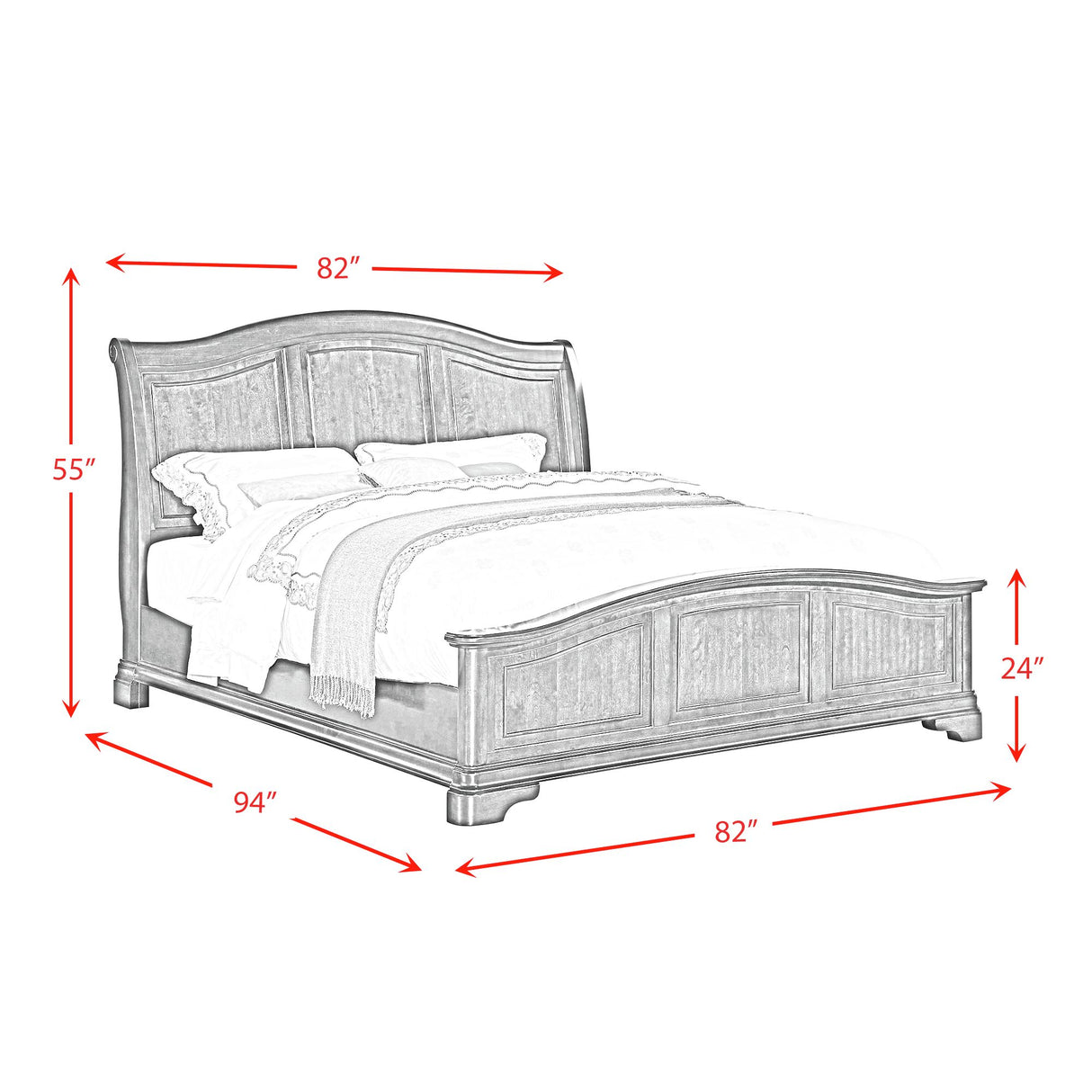 Cameron Cherry Panel Bed