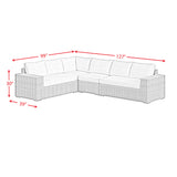 Carmona 6PC Conversion Set in Natural and Olefin Beige with Ottoman
