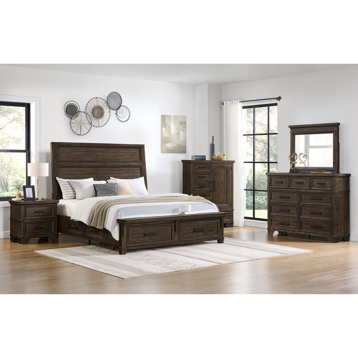Colorado City Dresser and Mirror Set in Charcoal