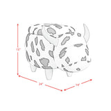 Cow Storage Stool in White and Black