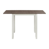 Martin 3 pc Drop Leaf Dining Set (Dark Brown Top - White Base)