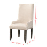 Stone Dining 7PC Set- Table, 4 Side Chairs, & 2 Parson Chairs