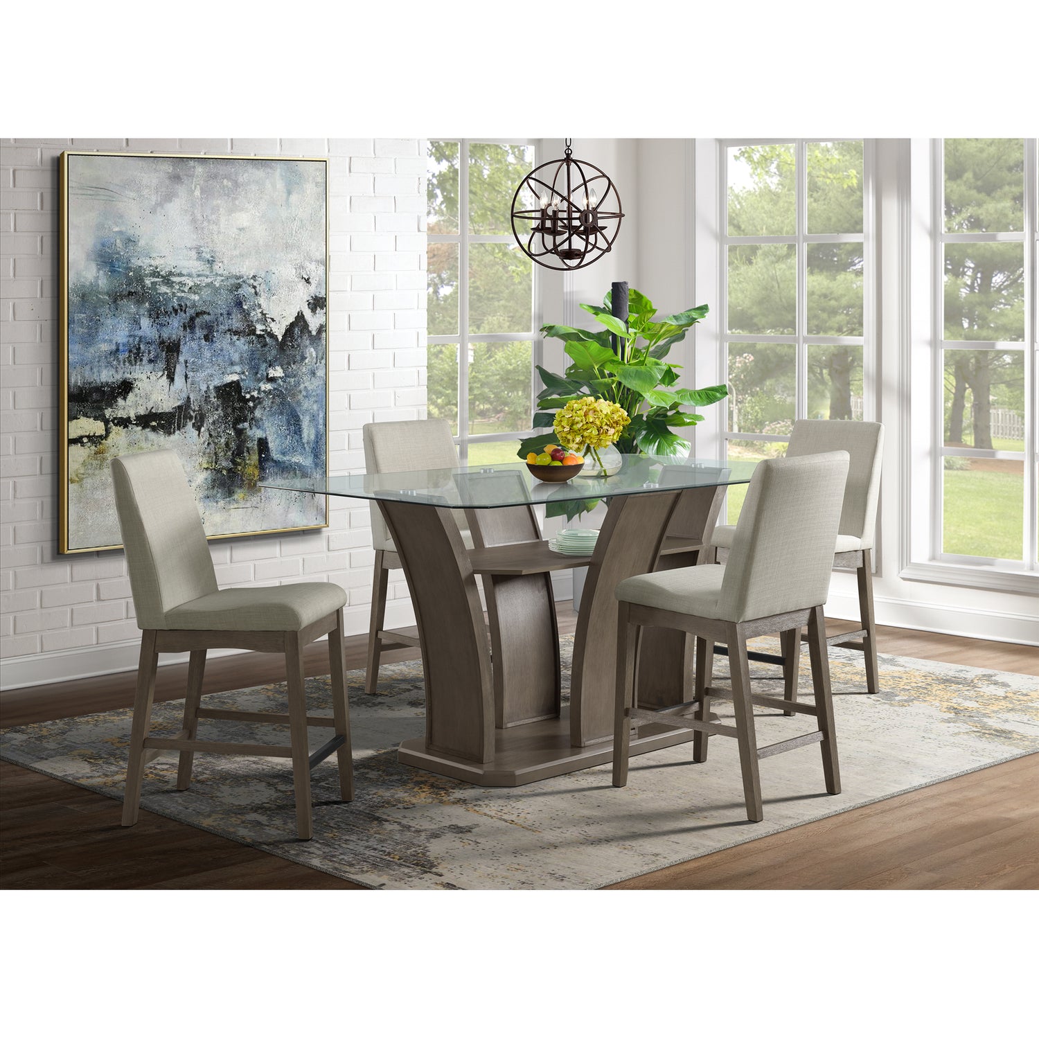 Dapper Grey Rectangular Counter Table