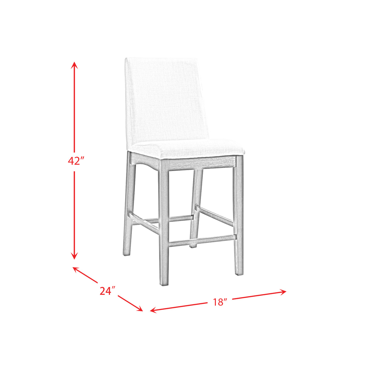 Dapper Counter Side Chair (Walnut Finish) (Two Per Carton)