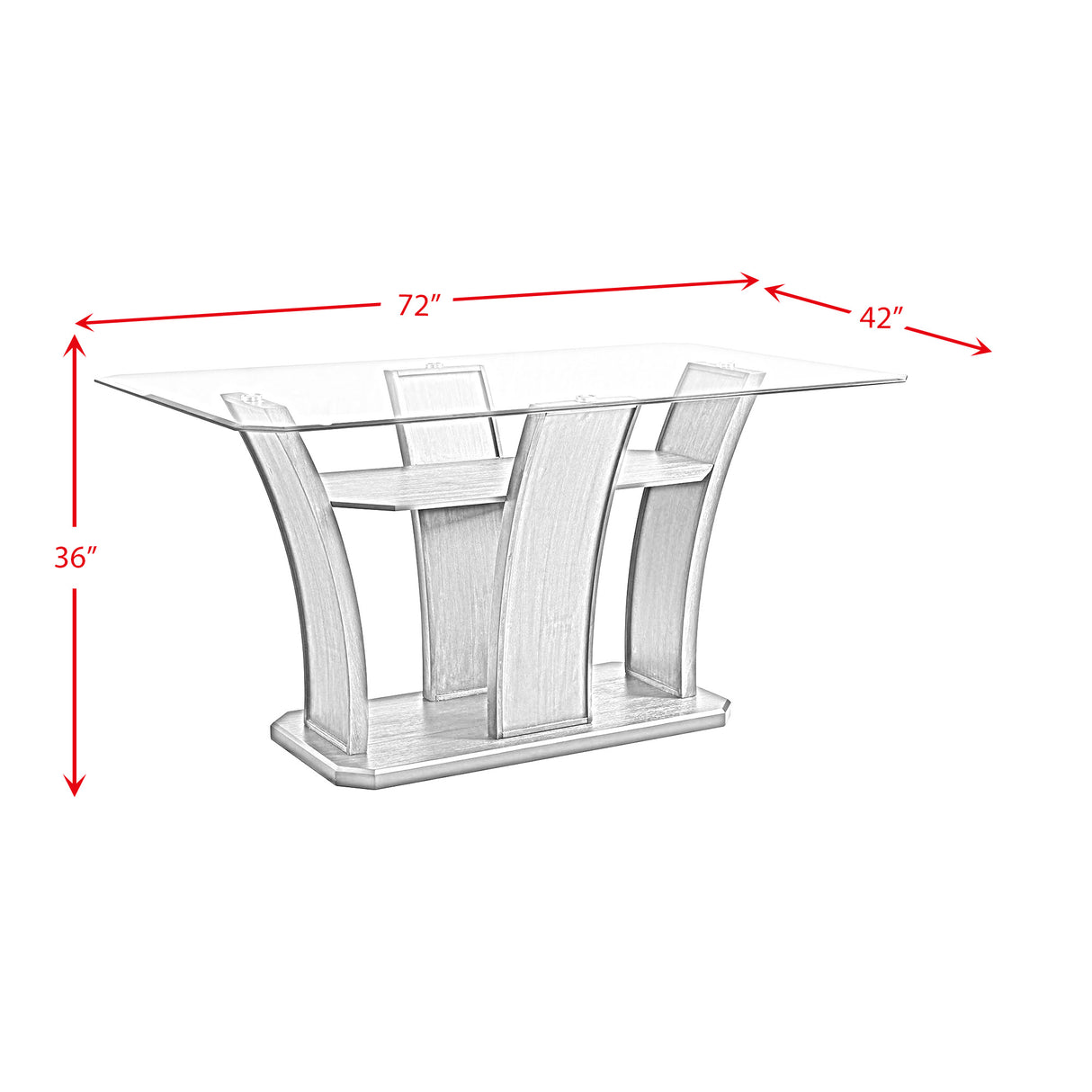 Dapper Grey Rectangular Counter Table