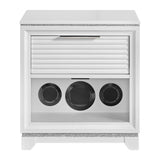 Denmark 1-Drawer Nightstand with Speaker and USB in White