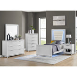 Denmark 1-Drawer Nightstand with Speaker and USB in White