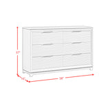 Denmark 6-Drawer Dresser in White