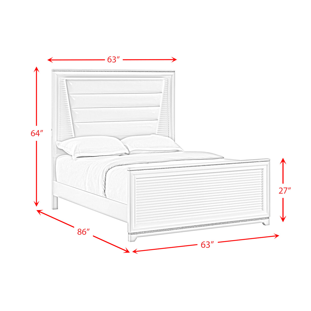 Denmark UPH Bedroom Set with Lights