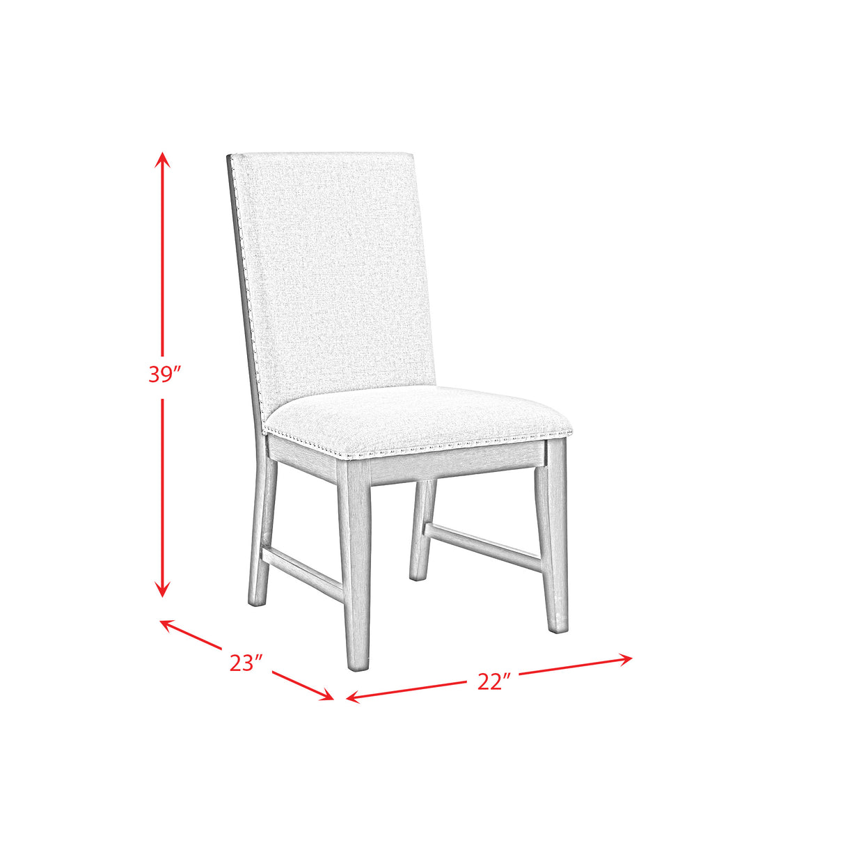 Donovan 7PC Standard Height Dining Set-Table, Four Side Chairs & Two Arm Chairs in Gray
