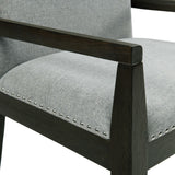 Donovan 7PC Standard Height Dining Set-Table, Four Side Chairs & Two Arm Chairs in Gray