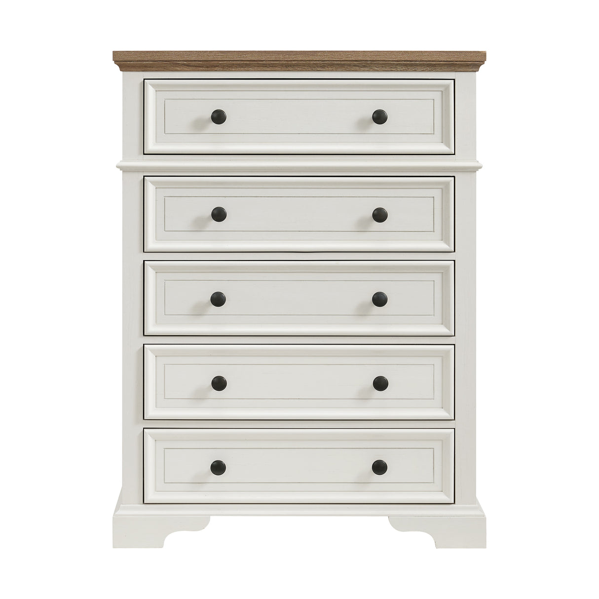 Eastwood Youth 5-Drawer Chest in Brown and Off-White