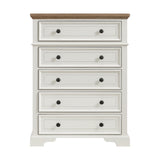 Eastwood Youth 5-Drawer Chest in Brown and Off-White