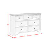 Eastwood Youth 7-Drawer Dresser in Brown and Off-White