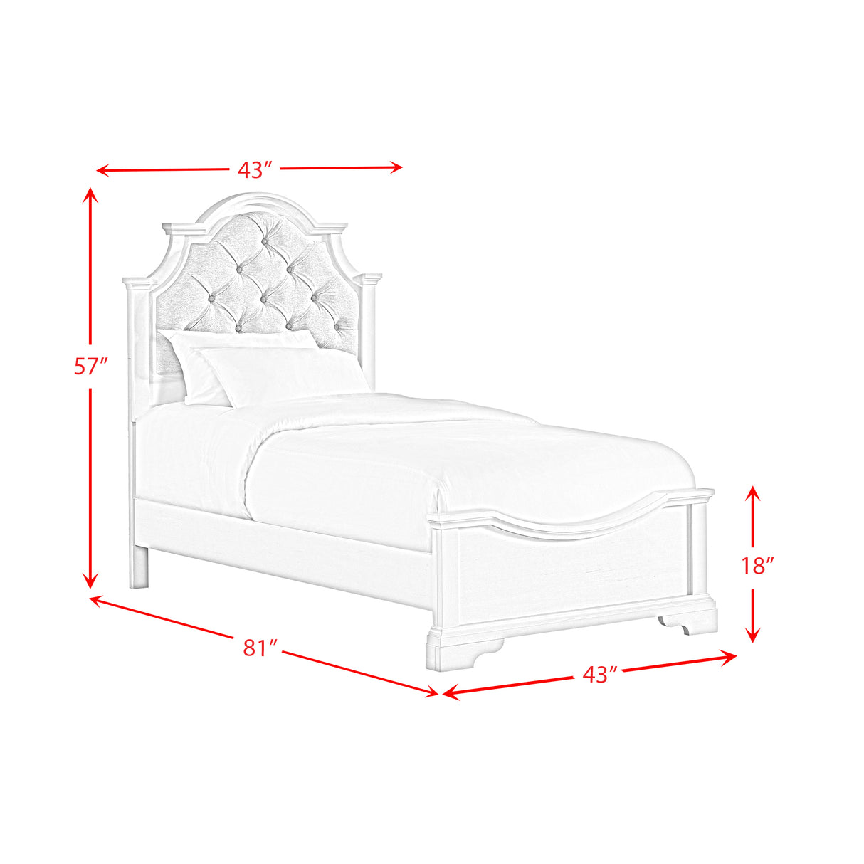 Eastwood Youth UPH Bedroom Set in Off-White