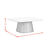 Edison 2PC Occasional Table Set in White and Black-Coffee Table & End Table