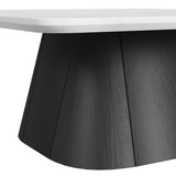 Edison 2PC Occasional Table Set in White and Black-Coffee Table & End Table