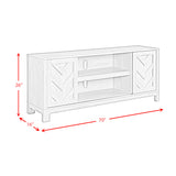 Eleanor 70" TV Stand with Sliding Door in White