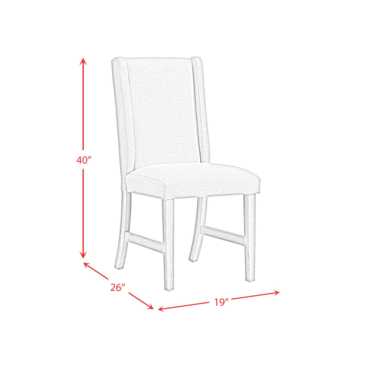 Eleanor Dining Side Chair with Heirloom Fabric in White (2 Per Carton)