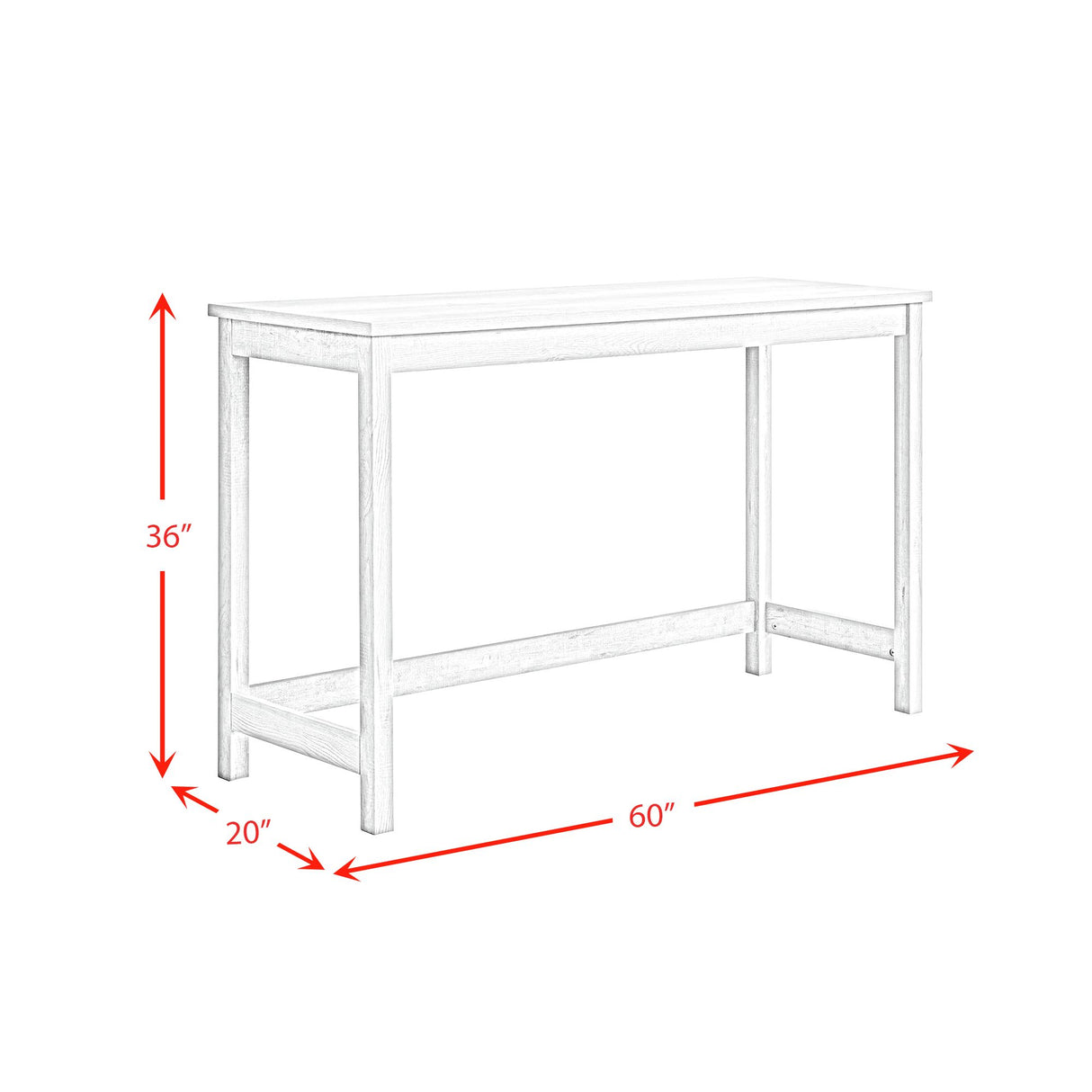 Eleanor Bar Table Single Pack (1 Tables + 3 Stools) in White