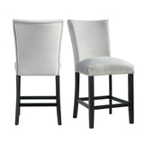 Francesca Gray Velvet Counter Height Chair Set of 2