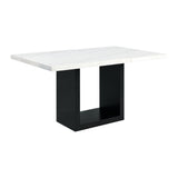 Valentino White 5PC Counter Height Dining Set - Table & Four Grey Chairs