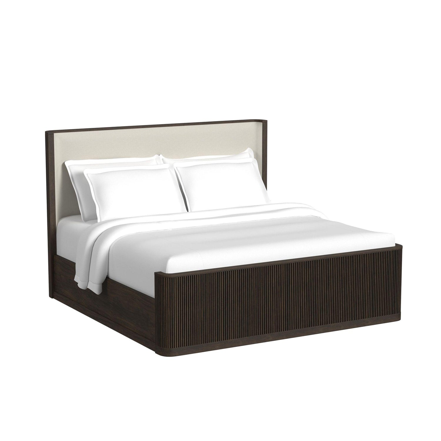 Sylvie UPH Bedroom Set with White Fabric