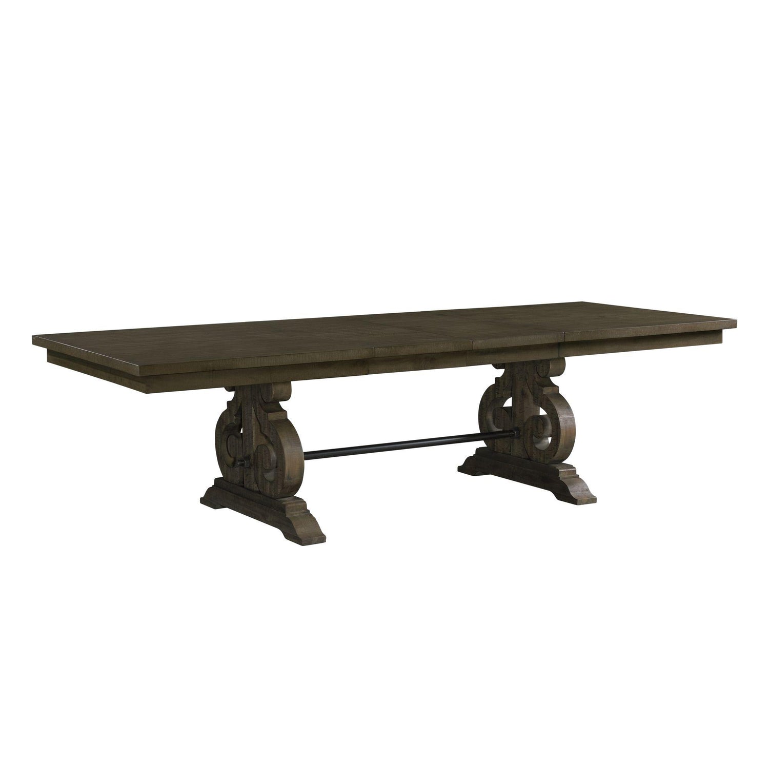 Stone Dining 6PC Set- Table, 4 Side Chairs, & Pew Bench