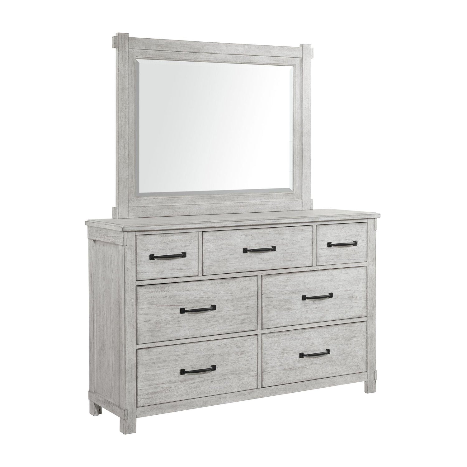 Scott Dresser & Mirror Set White Finish