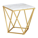 Riko Square End Table W/Gold Metal Leg