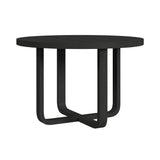 Ridgemont Standard Height Dining Set in Black with Grain-Table and Four Grey Fabric Chairs