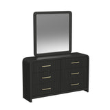 Ridgemont Dresser and Mirror Set in Black with Grain