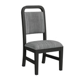 Ridgemont Dining Side Chair with Grey Fabric in Black with Grain (2 Per Carton)