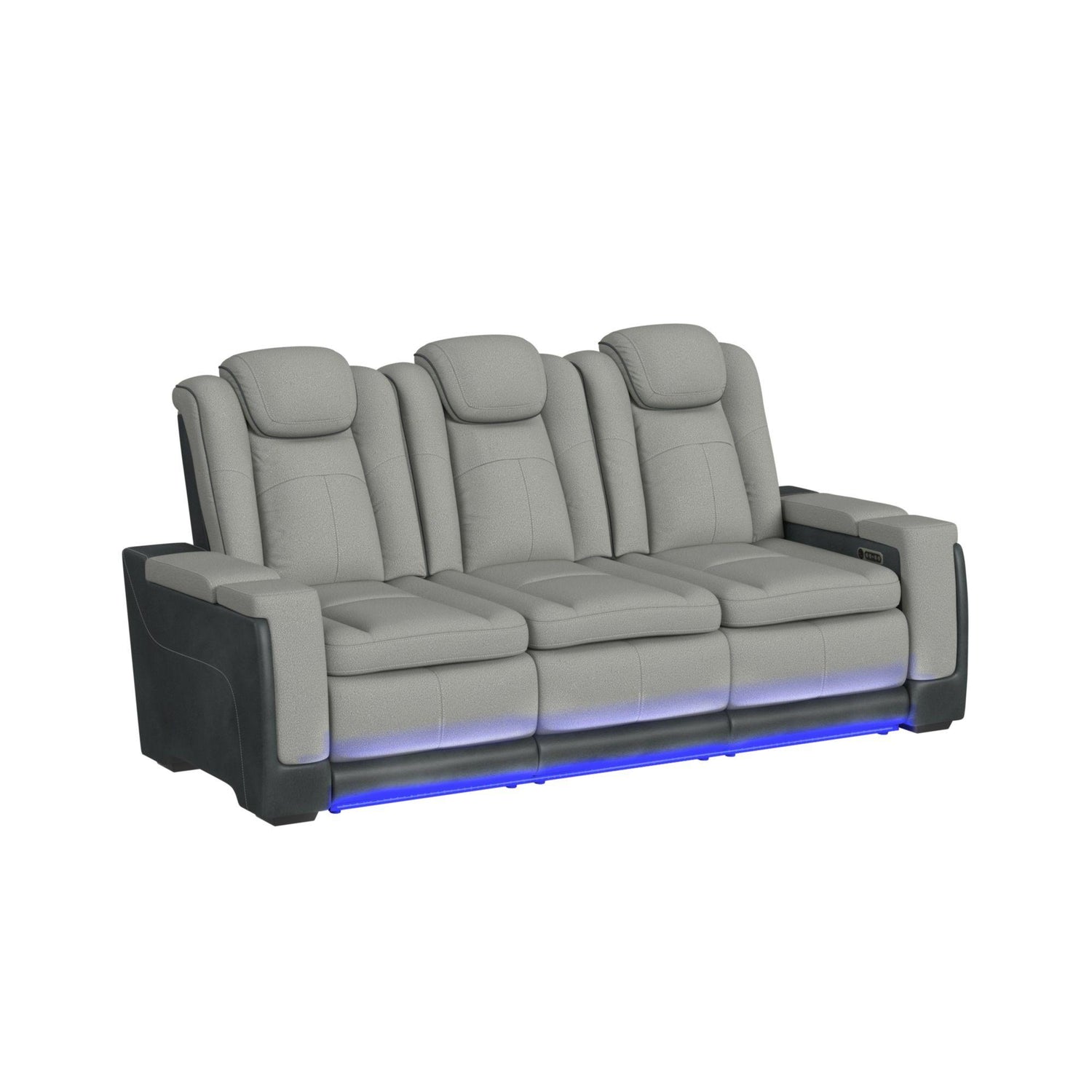 Lantana 2PC Living Room Set in Rocky Cement/Charcoal-Sofa & Loveseat