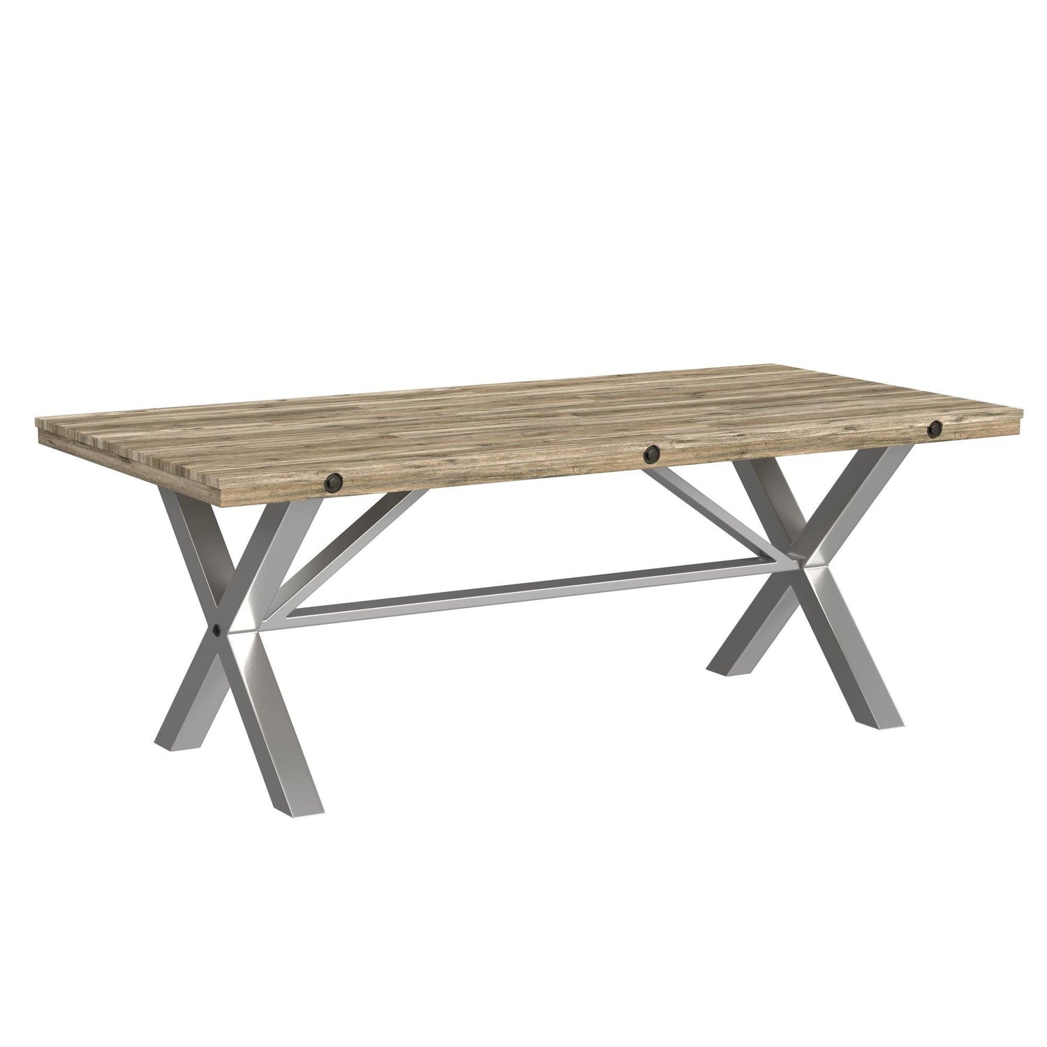 (D680-31) Callista- Rectangular Table- Beach/Natural Metal