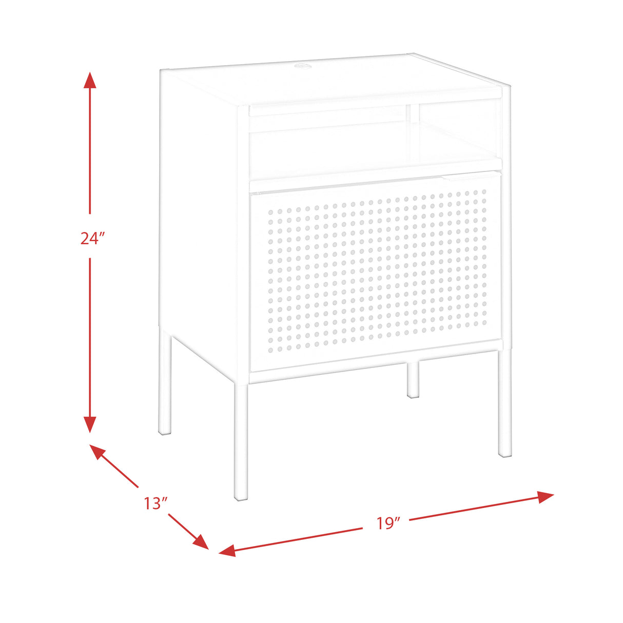 Ember Nightstand (C-1094) GREY NIGHTSTAND W/ USB
