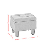 Ethan 3Pk Storage Bench with 2 Ottoman in Heirloom Blue (ISTA3A)