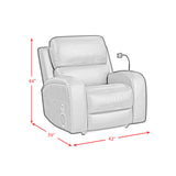 Euphora P3 Power Glider Recliner W/Heat & Massage, Music, Ipad holder W/wireless charger and USBC in Aline Black