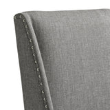 Everdeen Side Chair w/ Grey Fabric and Nail Heads in Charcoal (2 Per Carton)
