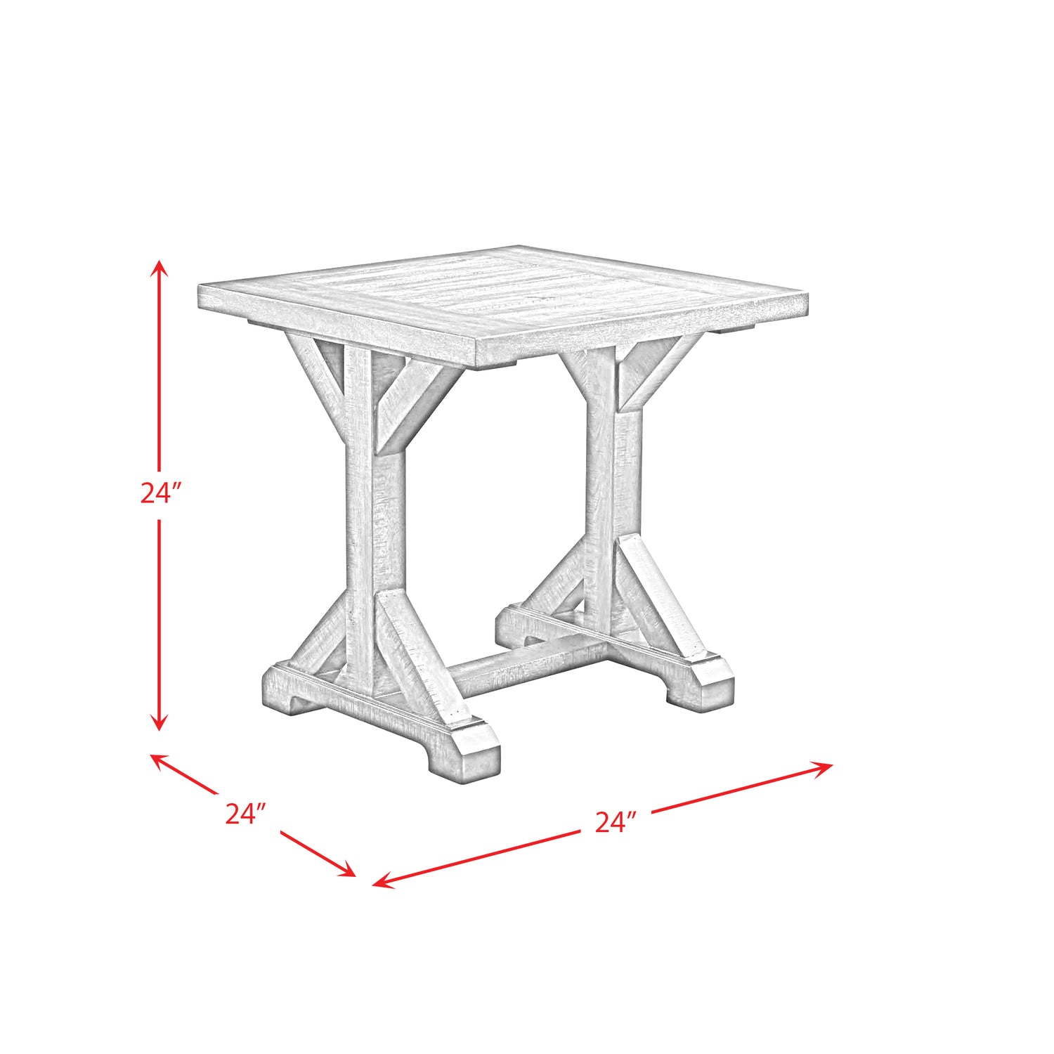 Finn 3PC Accent Trestle Table Set-Coffee Table & Two End Tables
