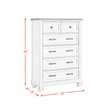 Farmington 5-Drawer Chest in Medium Brown and Washed Stone
