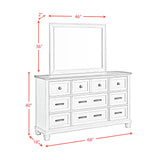 Farmington Dresser and Mirror Set in Medium Brown and Washed Stone