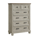 Farmington Panel Bedroom Set in Medium Brown and Washed Stone