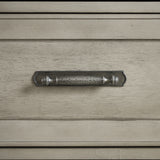 Farmington 5-Drawer Chest in Medium Brown and Washed Stone