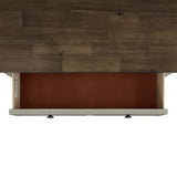 Farmington 5-Drawer Chest in Medium Brown and Washed Stone
