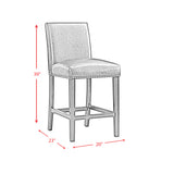 Francesca White Marble Square 5PC Counter Height Dining Set-Table & Four Black PU Chairs