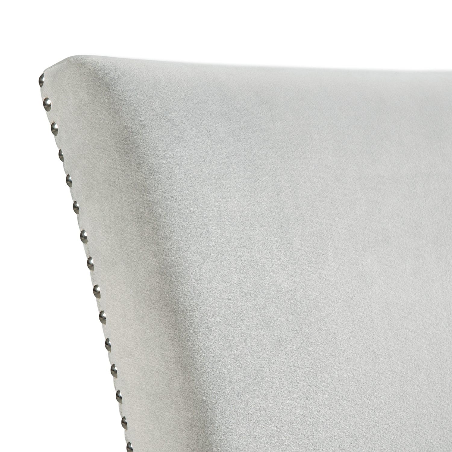 Francesca Rectangular Dining Grey Velvet Side Chair W/ Nailhead Trim (2 Per Pack)