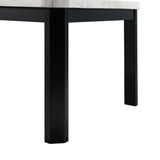 Francesca White Marble Square 5PC Counter Height Dining Set-Table & Four Blue Velvet Chairs